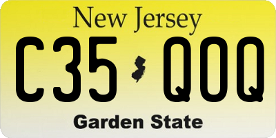 NJ license plate C35QOQ