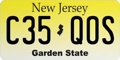 NJ license plate C35QOS