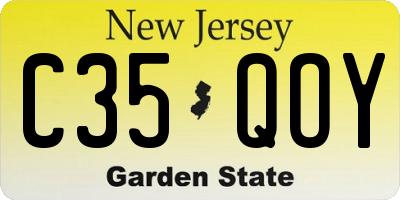 NJ license plate C35QOY