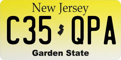 NJ license plate C35QPA