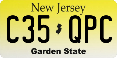 NJ license plate C35QPC