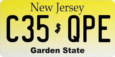 NJ license plate C35QPE