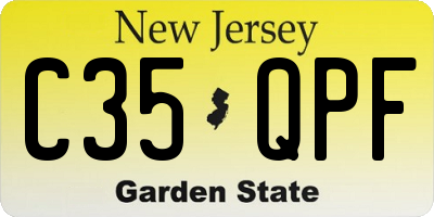 NJ license plate C35QPF