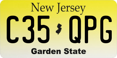 NJ license plate C35QPG