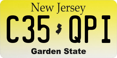 NJ license plate C35QPI