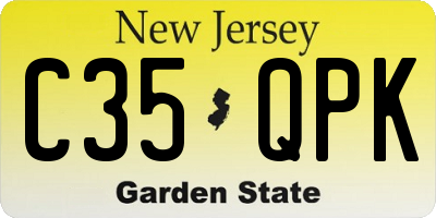 NJ license plate C35QPK