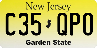NJ license plate C35QPO