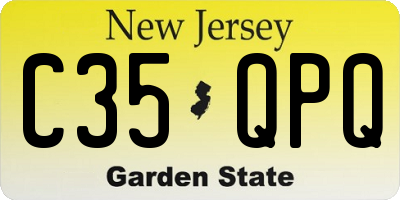 NJ license plate C35QPQ