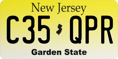 NJ license plate C35QPR