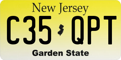NJ license plate C35QPT