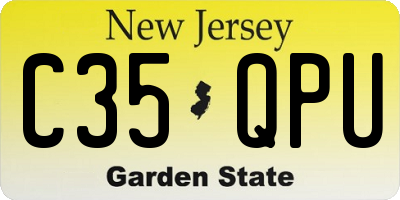 NJ license plate C35QPU