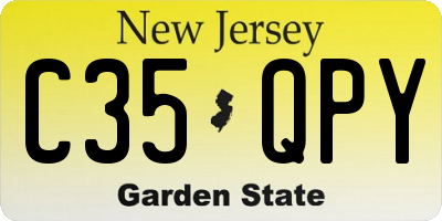 NJ license plate C35QPY