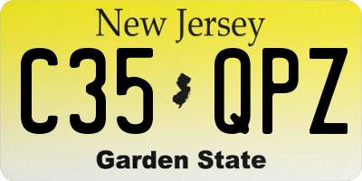 NJ license plate C35QPZ