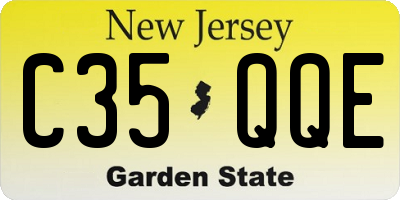 NJ license plate C35QQE