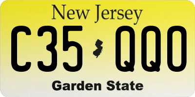 NJ license plate C35QQO