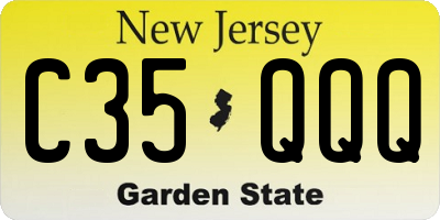 NJ license plate C35QQQ