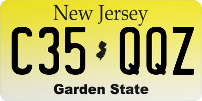 NJ license plate C35QQZ