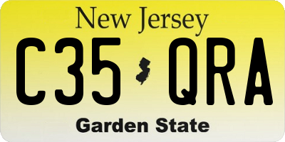 NJ license plate C35QRA