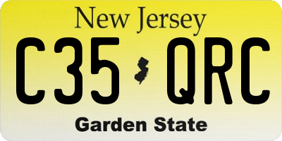 NJ license plate C35QRC
