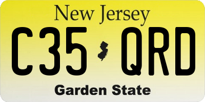 NJ license plate C35QRD