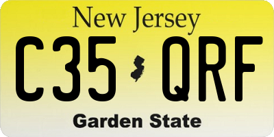 NJ license plate C35QRF