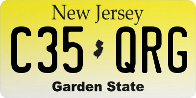 NJ license plate C35QRG