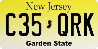 NJ license plate C35QRK