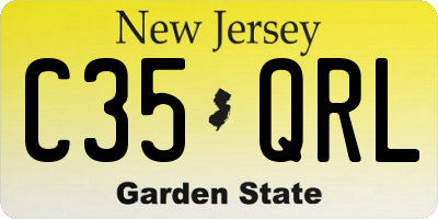 NJ license plate C35QRL