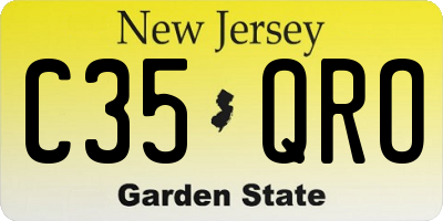 NJ license plate C35QRO