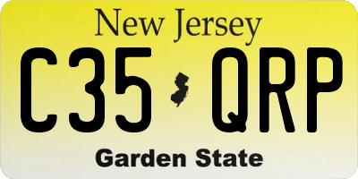 NJ license plate C35QRP