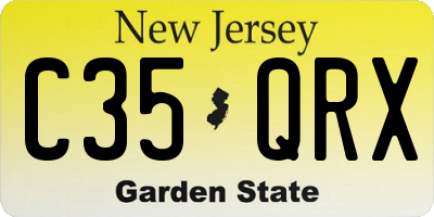 NJ license plate C35QRX
