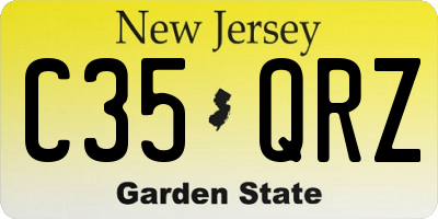 NJ license plate C35QRZ