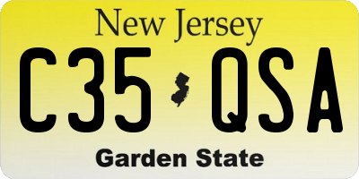 NJ license plate C35QSA