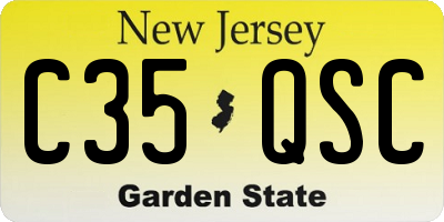 NJ license plate C35QSC