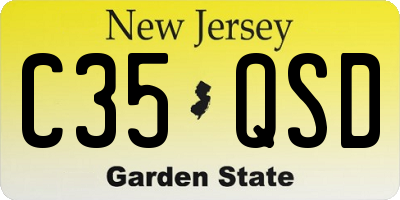 NJ license plate C35QSD