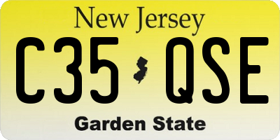 NJ license plate C35QSE