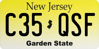 NJ license plate C35QSF