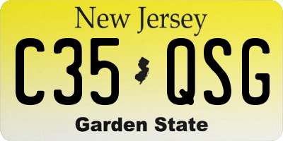 NJ license plate C35QSG