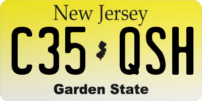 NJ license plate C35QSH