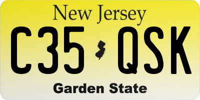 NJ license plate C35QSK