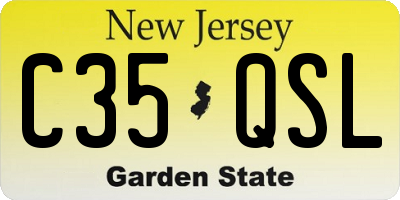 NJ license plate C35QSL