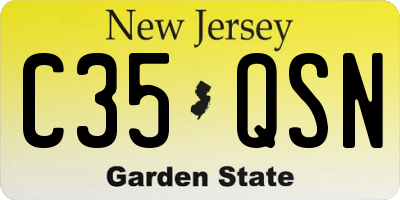 NJ license plate C35QSN