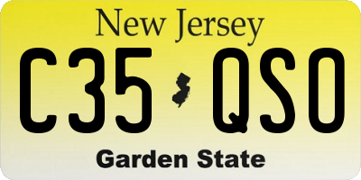 NJ license plate C35QSO