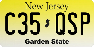 NJ license plate C35QSP