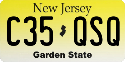NJ license plate C35QSQ