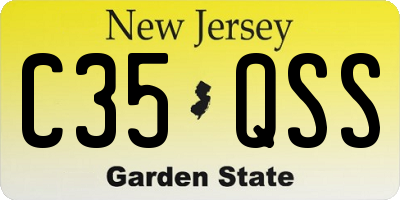 NJ license plate C35QSS