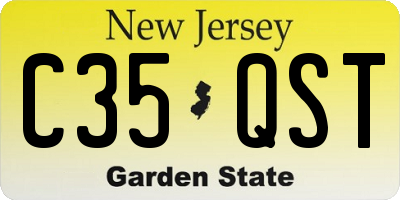 NJ license plate C35QST