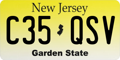 NJ license plate C35QSV