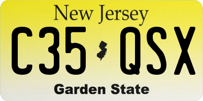 NJ license plate C35QSX