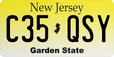 NJ license plate C35QSY